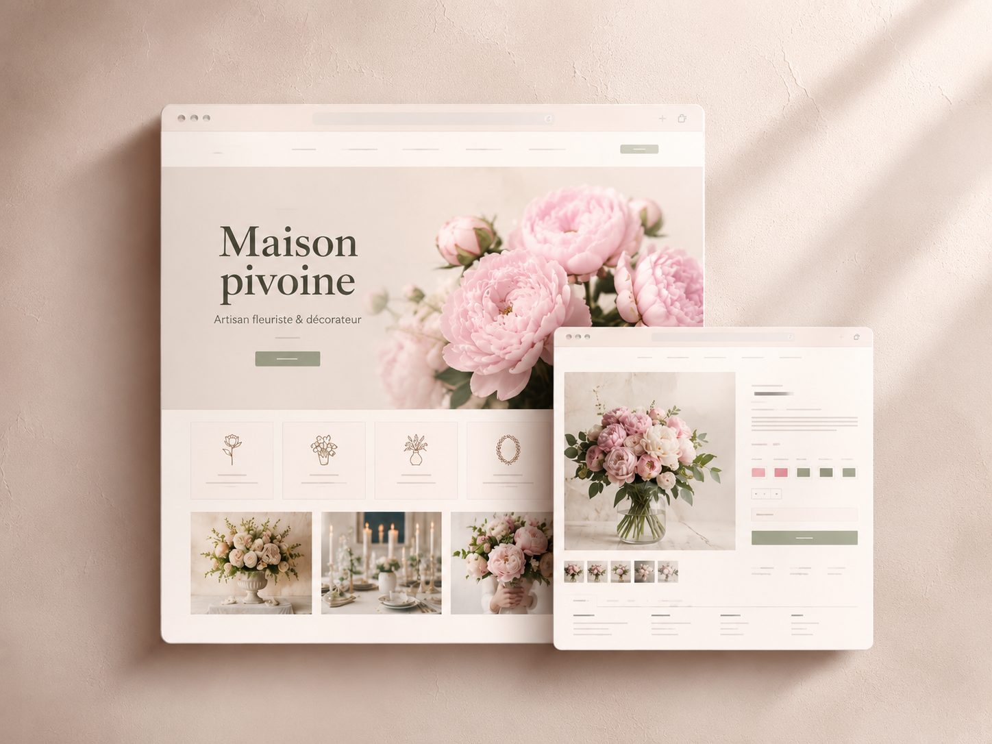 Site fleuriste — Maison Pivoine, créé avec WilSam Studio
