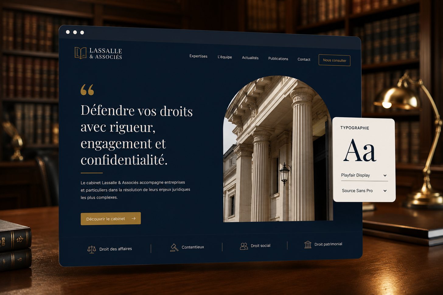 Site cabinet d'avocats — Lassalle & Associés, créé avec WilSam Studio