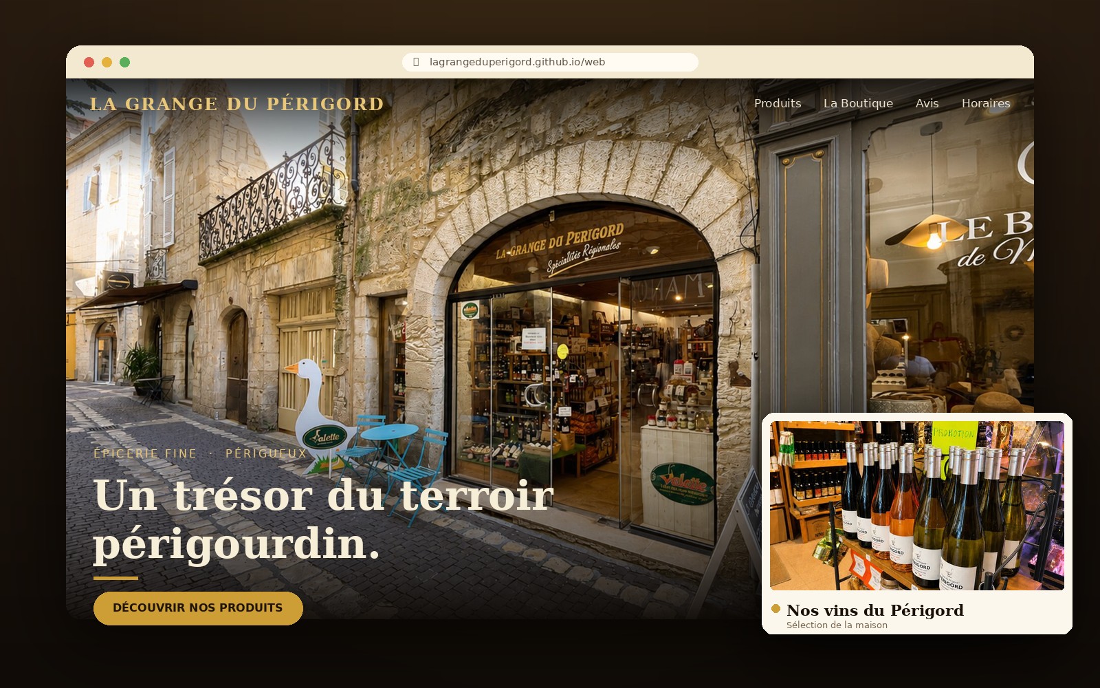 Site La Grange du Périgord, épicerie fine à Périgueux